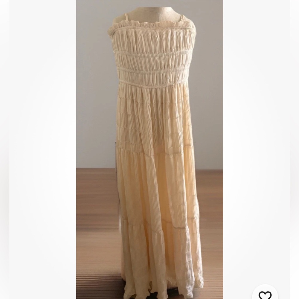 Anthropology By The River Cottage Core Boho Tiered Flowy Maxi Woman’s Dress Sz M